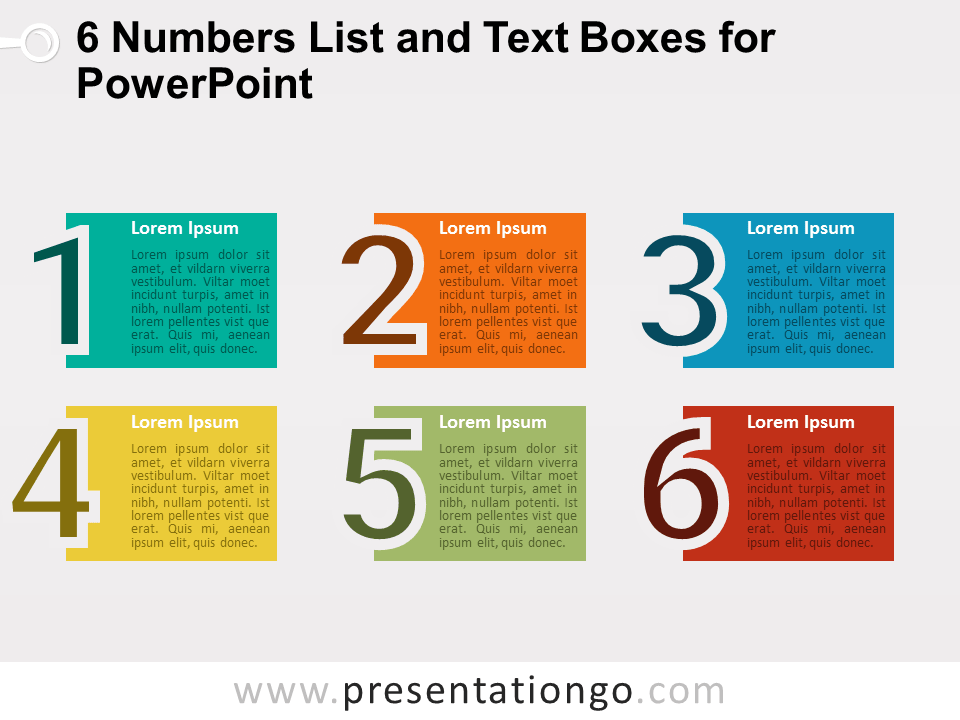 Plantilla Gratis de Lista de 6 Números Para PowerPoint