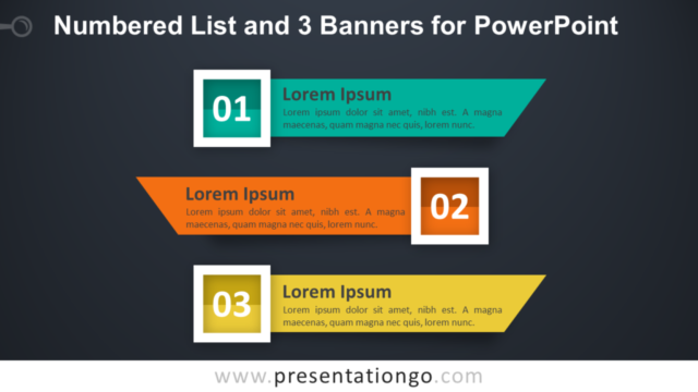 Lista Numerada Gratis Y 3 Pancartas Para PowerPoint