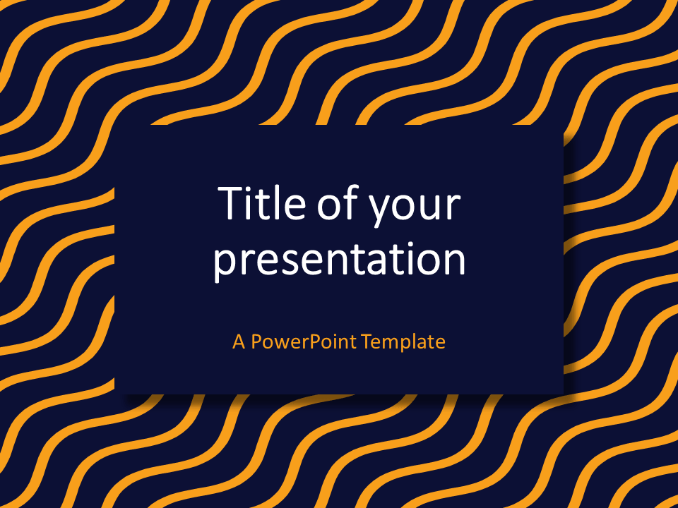 Plantilla Gratis de Patrón Ondulado Azul-Amarillo Para PowerPoint