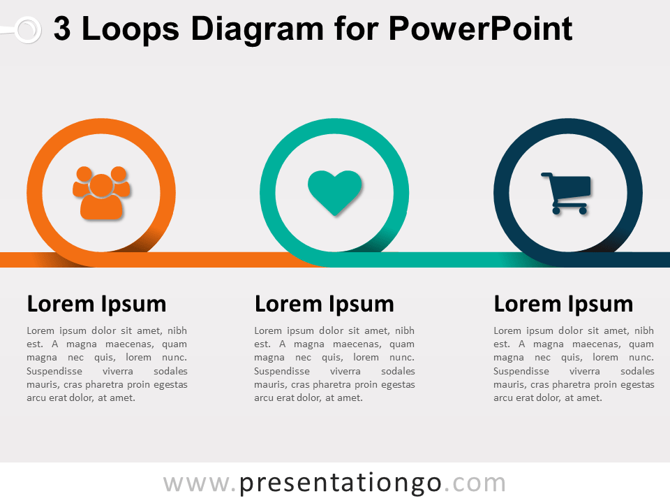 Diagrama Gratis de 3 Vueltas Para PowerPoint