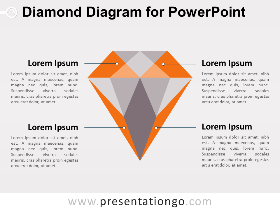 Diagrama de Diamante Para PowerPoint Gratis