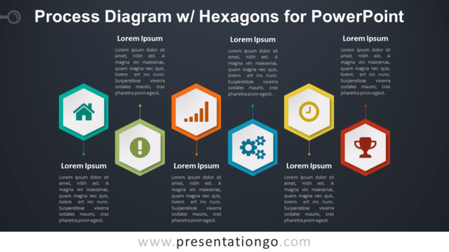 Diagrama de Proceso Gratis Con Hexágonos Para PowerPoint
