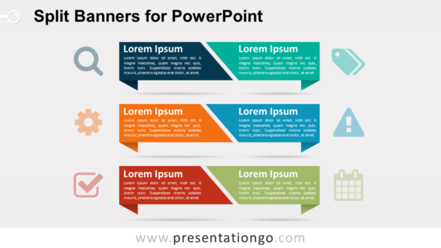 Banderas Divididas Con Texto Para PowerPoint