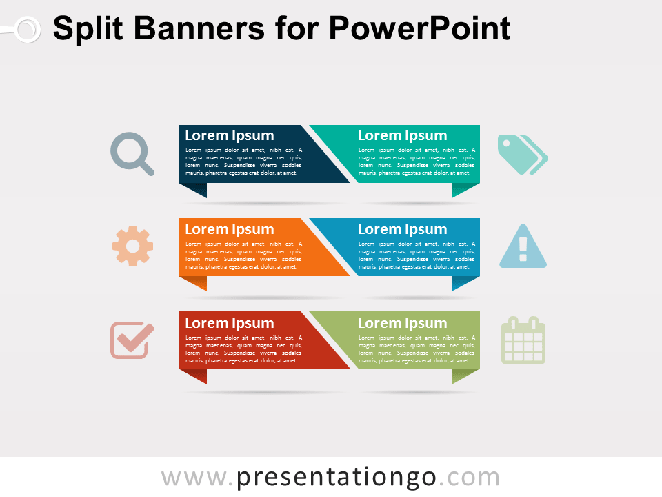 Banderas Divididas Con Texto Para PowerPoint