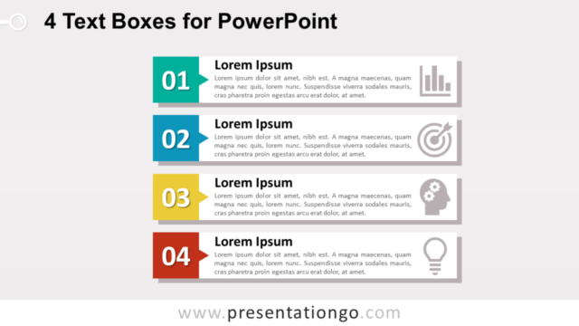 4 Cajas de Texto Para PowerPoint