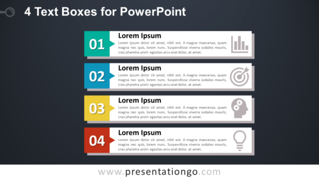 4 Cajas de Texto Para PowerPoint