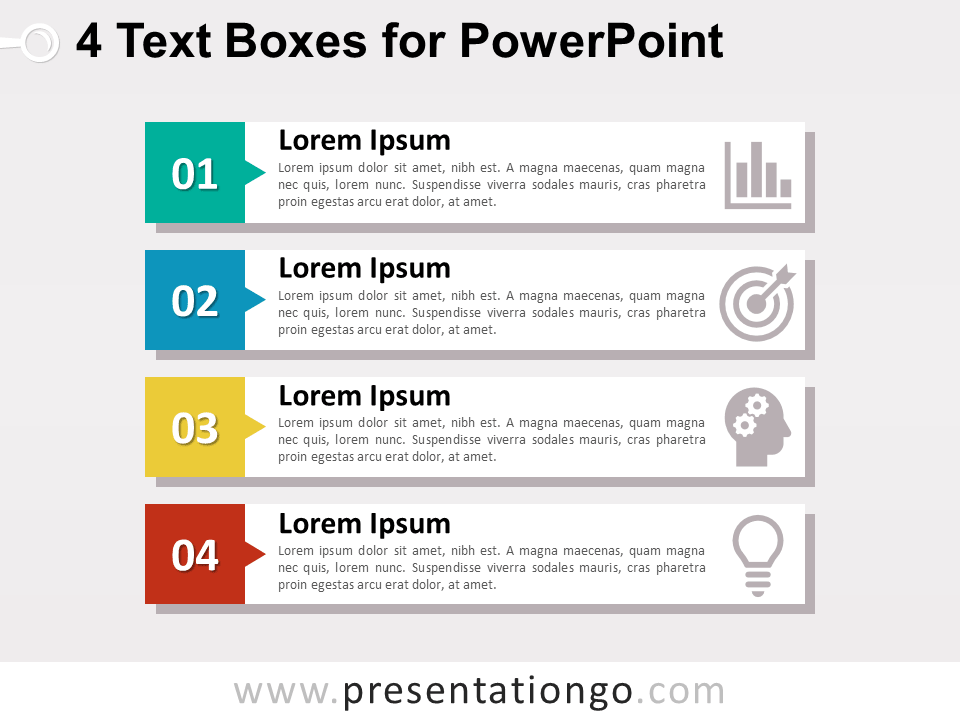 4 Cajas de Texto Para PowerPoint