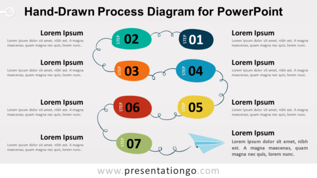 Diagrama Gratis de Proceso Dibujado a Mano Para PowerPoint