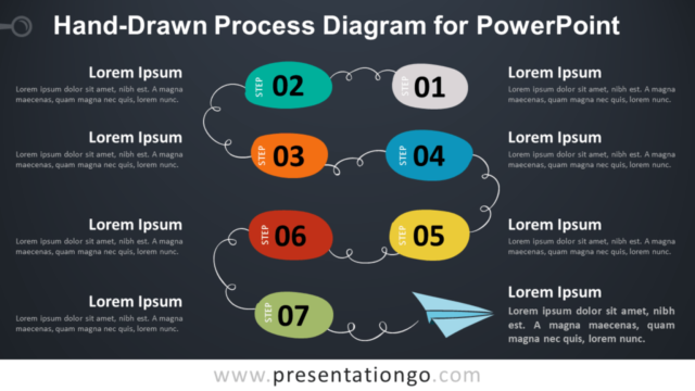 Diagrama Gratis de Proceso Dibujado a Mano Para PowerPoint