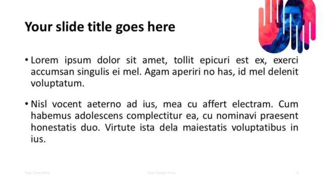 Plantilla Gratis Con Manos Hacia Arriba Y Hacia Abajo Para Powerpoint - Diapositiva de Título Y Contenido