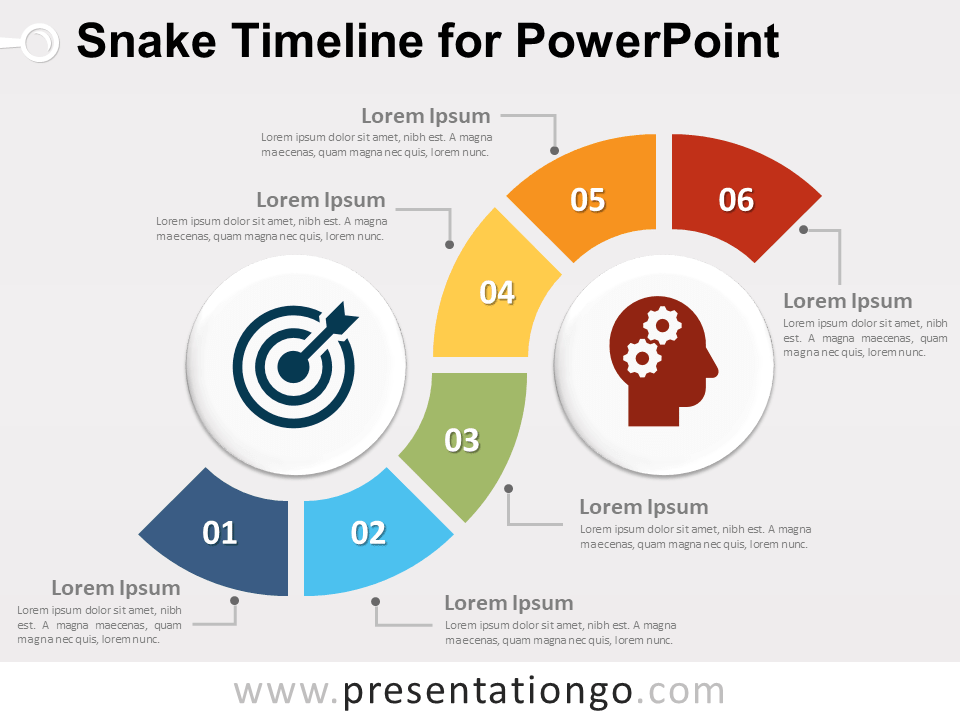Diagrama de Línea de Tiempo de Serpiente Para PowerPoint Gratis
