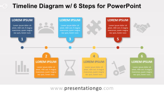Línea de Tiempo Con 6 Pasos Para PowerPoint Gratis