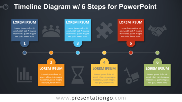 Línea de Tiempo Con 6 Pasos Para PowerPoint Gratis