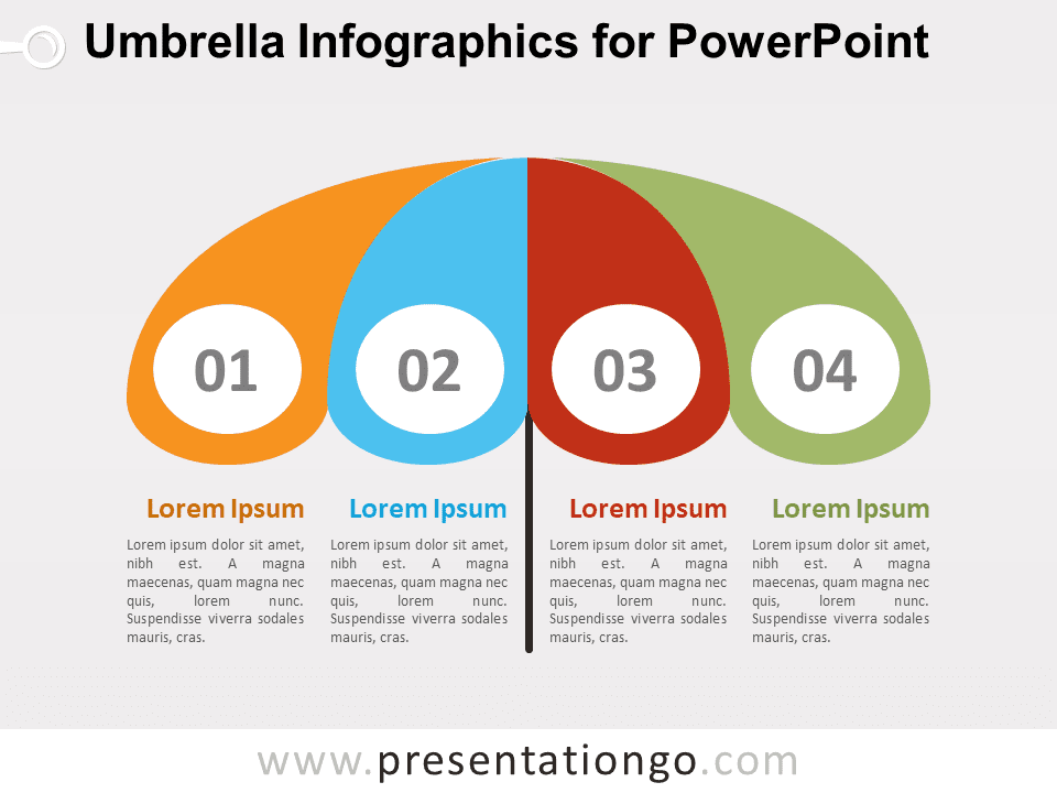 Infografía de Paraguas Gratis Para PowerPoint