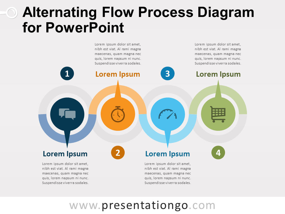 Diagrama Gratis de Proceso de Flujo Alterno Para PowerPoint