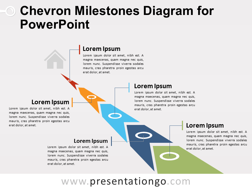 Diagrama Gratis de Hitos en Forma de Chevron Para PowerPoint