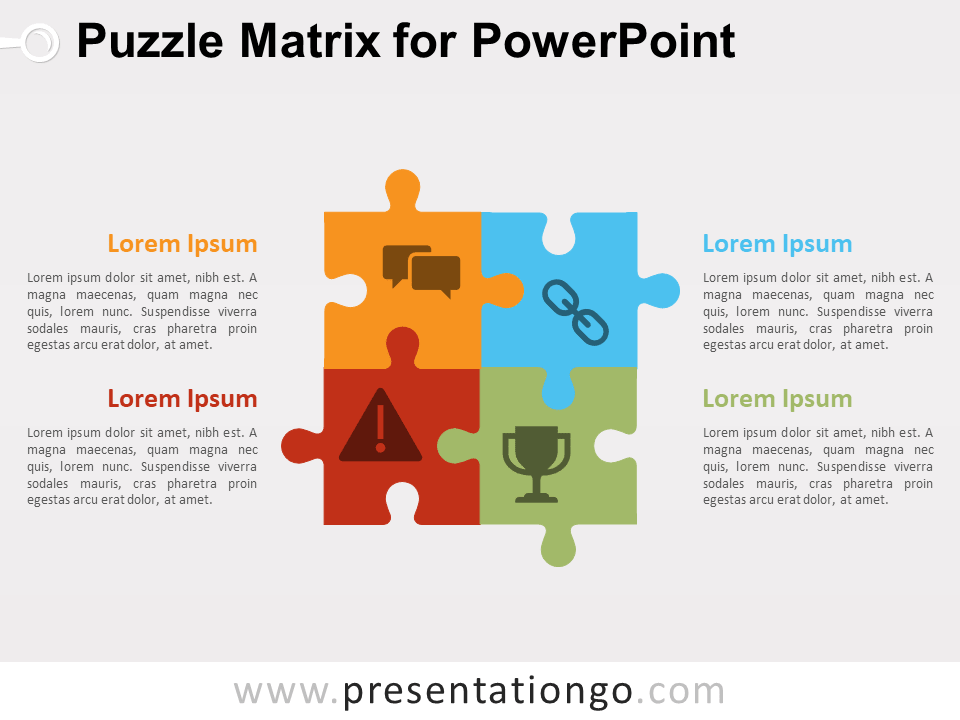 Diagrama Gratis de Matriz de Rompecabezas Para PowerPoint