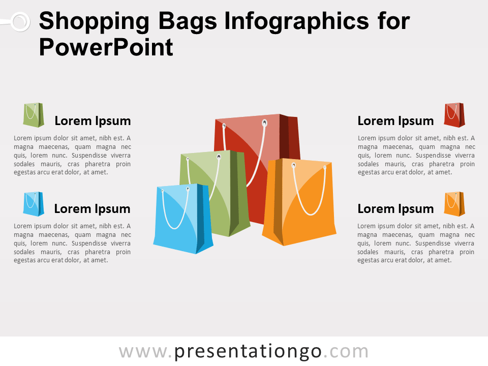 Infografía Gratis de Bolsas de Compra Para PowerPoint