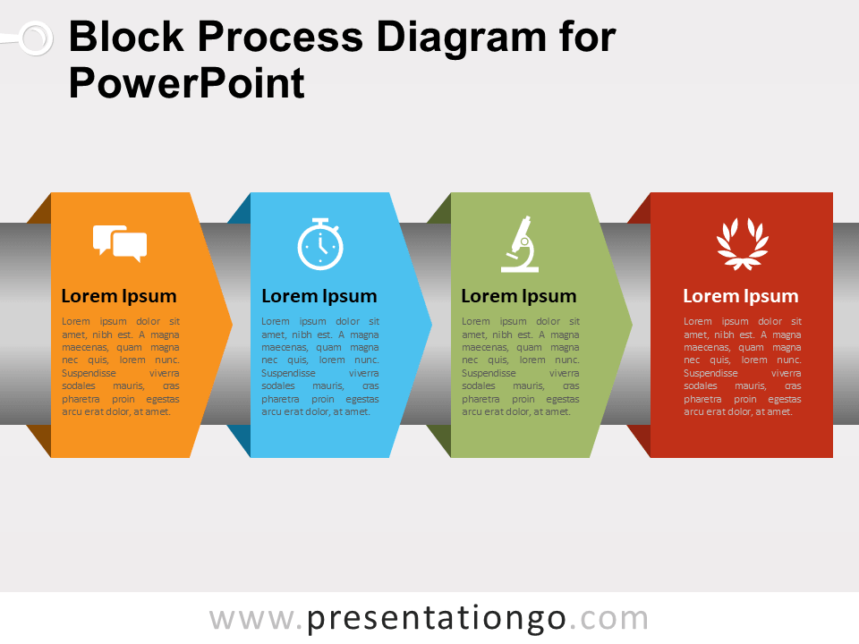 Diagrama Gratis de Proceso de Bloques Para PowerPoint