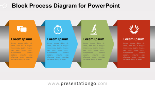 Diagrama Gratis de Proceso de Bloques Para PowerPoint