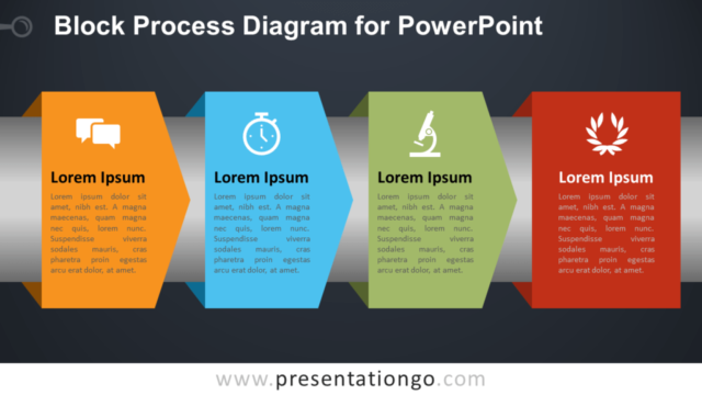 Diagrama Gratis de Proceso de Bloques Para PowerPoint