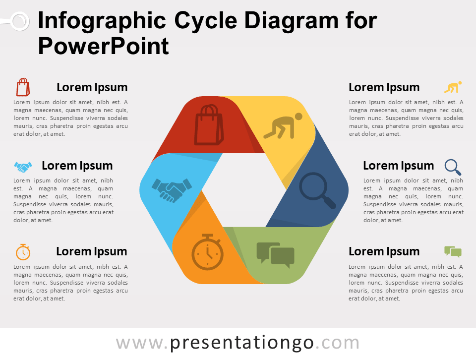 Diagrama de Ciclo Infográfico Gratis Para PowerPoint