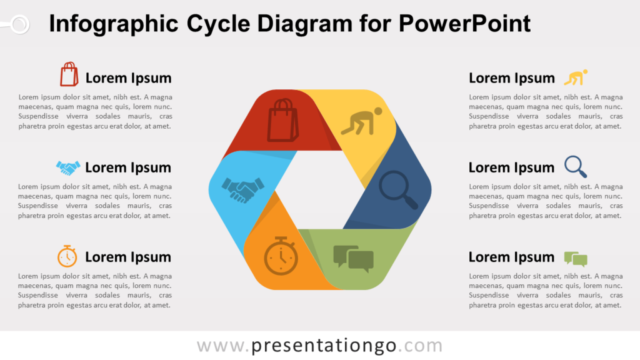Diagrama de Ciclo Infográfico Gratis Para PowerPoint