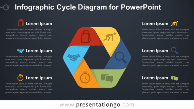 Diagrama de Ciclo Infográfico Gratis Para PowerPoint