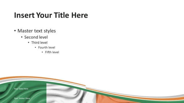 Bandera de Irlanda Gratis Para PowerPoint - Diapositiva de Título Y Contenido