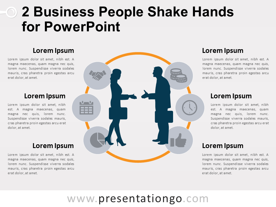 2 Personas de Negocios Se Dan la Mano Para PowerPoint (Gratis)