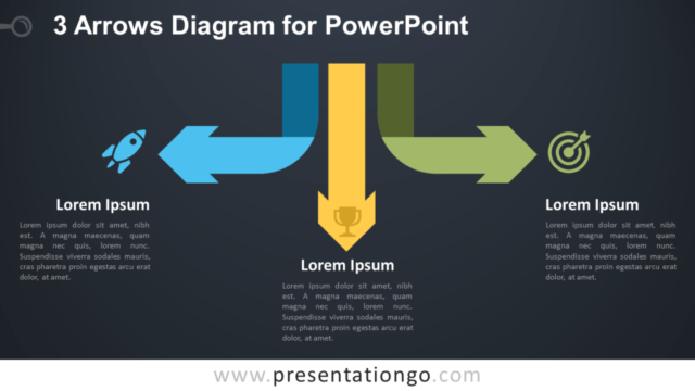 Diagrama Gratis de 3 Flechas Para PowerPoint