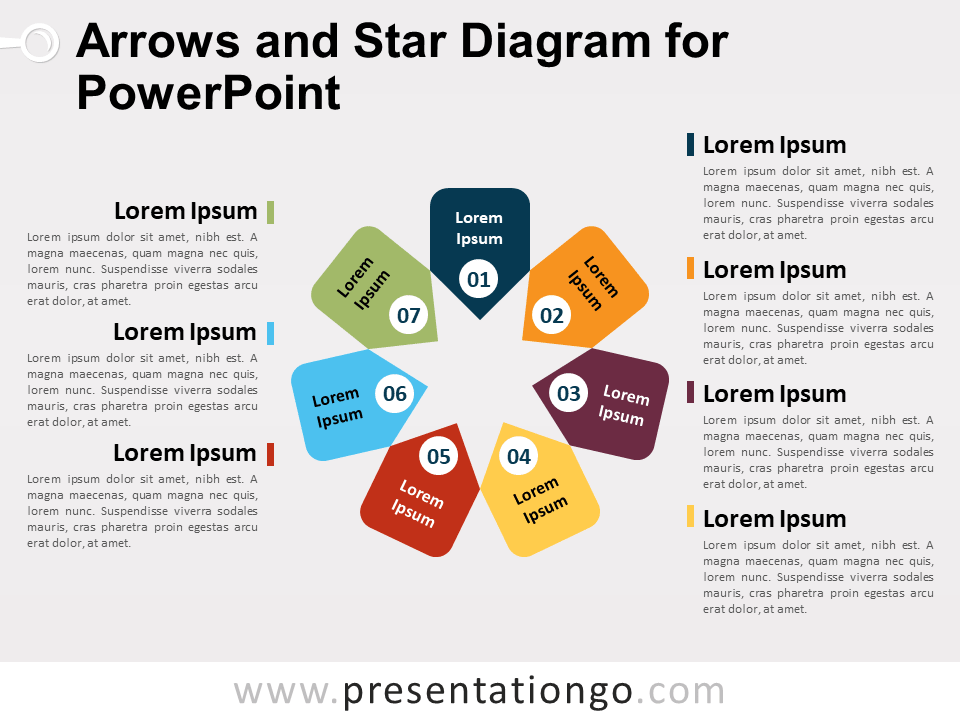 Diagrama Gratis de Estrellas Y Flechas Para PowerPoint
