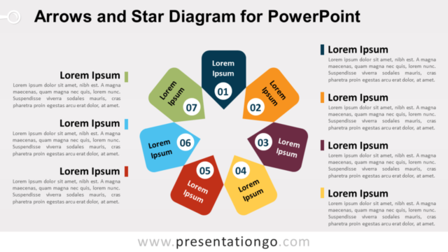Diagrama Gratis de Estrellas Y Flechas Para PowerPoint