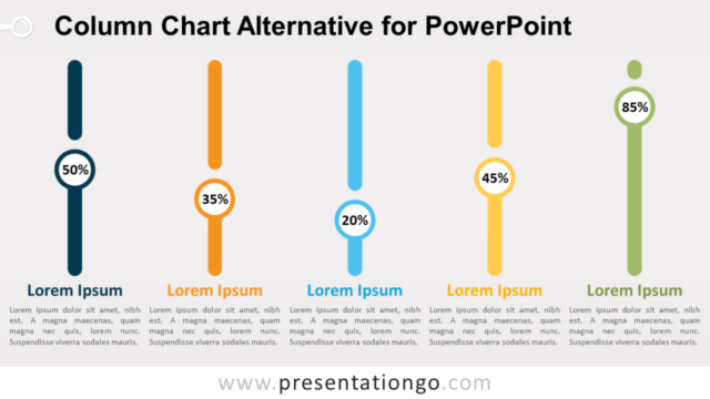 Diagrama Gratis de Columna Alterna Para PowerPoint