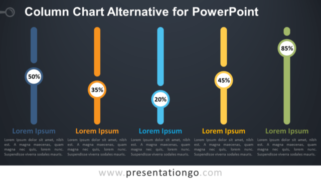 Diagrama Gratis de Columna Alterna Para PowerPoint