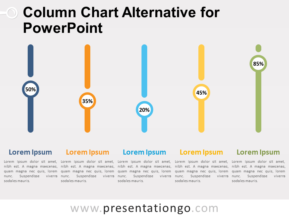 Diagrama Gratis de Columna Alterna Para PowerPoint