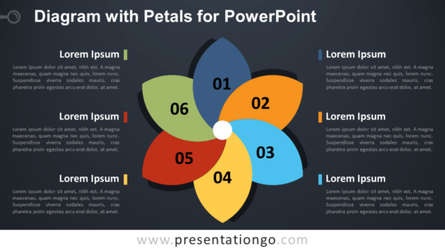 Diagrama Gratis Con 6 Pétalos Para PowerPoint