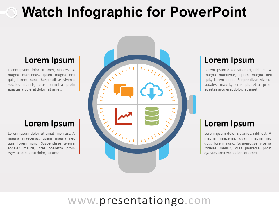 Infografía Gratis de Reloj Para PowerPoint