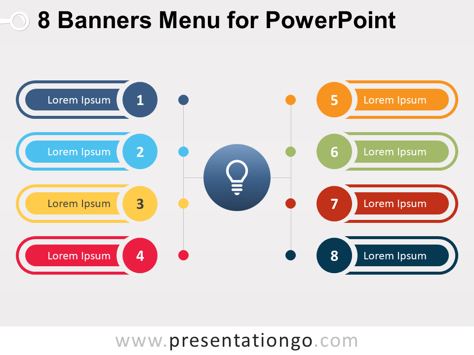 Menú de 8 Pancartas Para PowerPoint Gratis