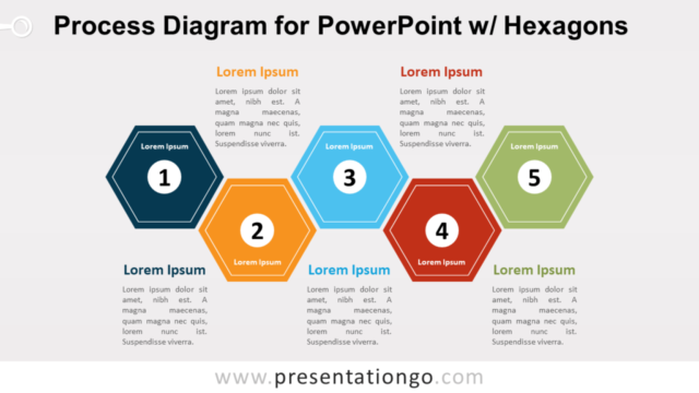 Diagrama de Proceso Gratis Para PowerPoint Con Hexágonos