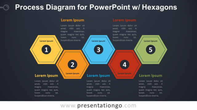 Diagrama de Proceso Gratis Para PowerPoint Con Hexágonos