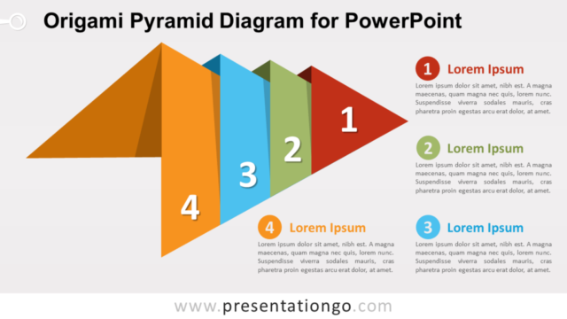 Diagrama Gratis de Pirámide de Origami Para PowerPoint