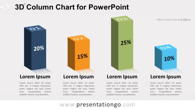 Diagrama de Columna 3D Para PowerPoint Gratis