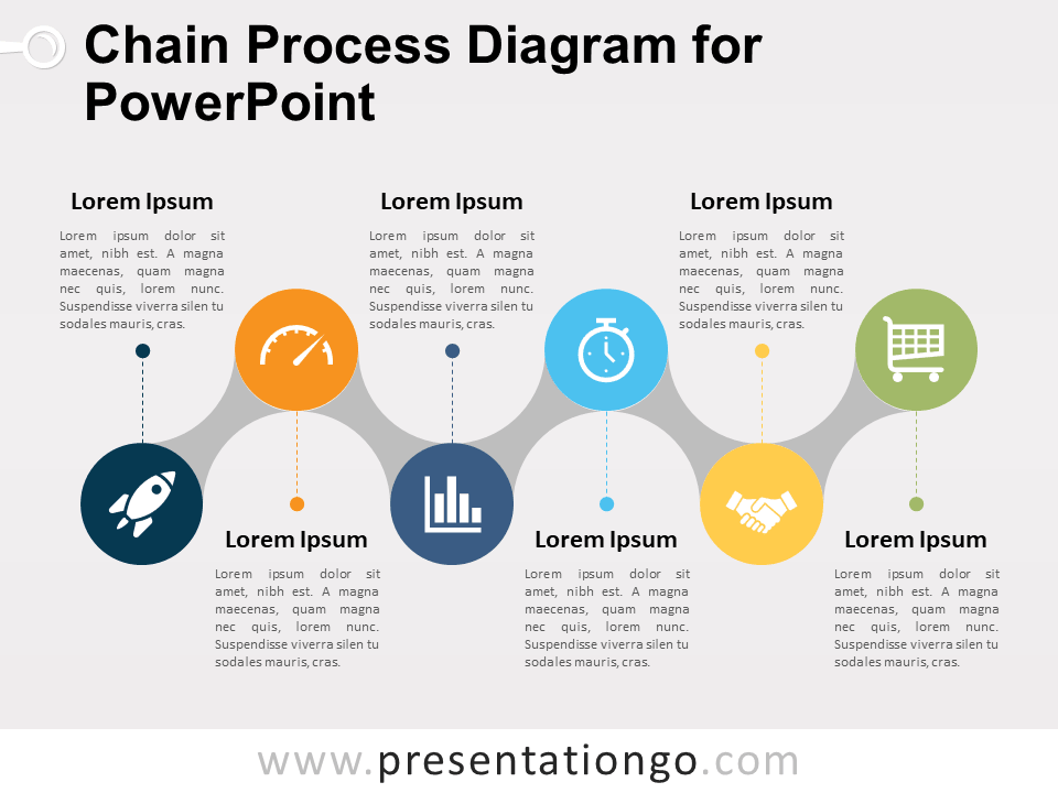 Diagrama Gratis de Proceso de Cadena Para PowerPoint