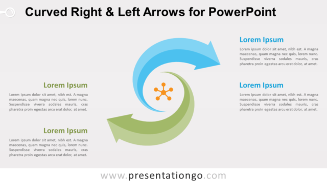 Flechas Curvas Derecha E Izquierda Para PowerPoint Gratis