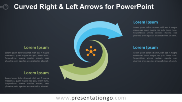 Flechas Curvas Derecha E Izquierda Para PowerPoint Gratis