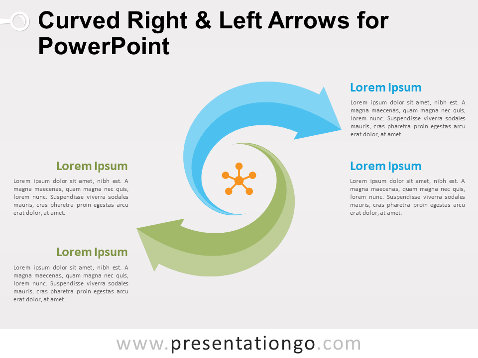 Flechas Curvas Derecha E Izquierda Para PowerPoint Gratis