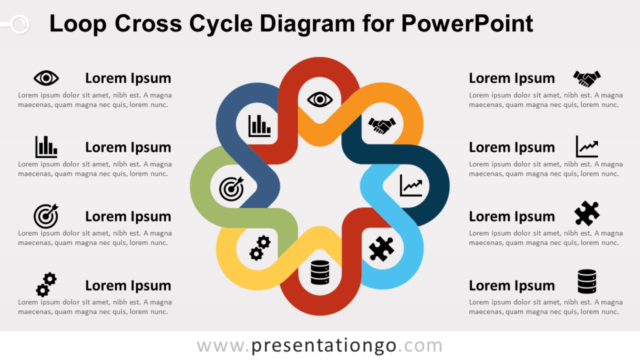 Diagrama Gratis de Ciclo Cruzado de Bucle Para PowerPoint