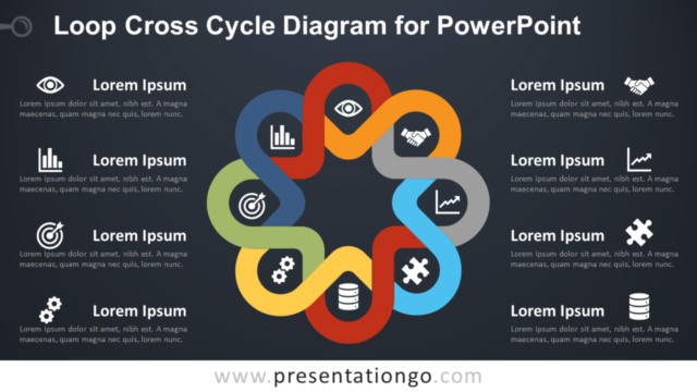 Diagrama Gratis de Ciclo Cruzado de Bucle Para PowerPoint