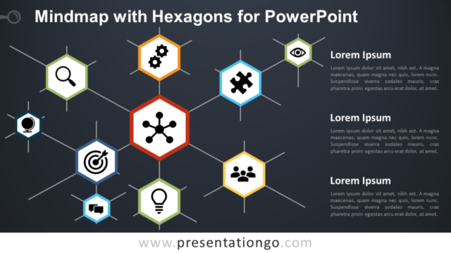 Mapa Mental Con Hexágonos Para PowerPoint Gratis